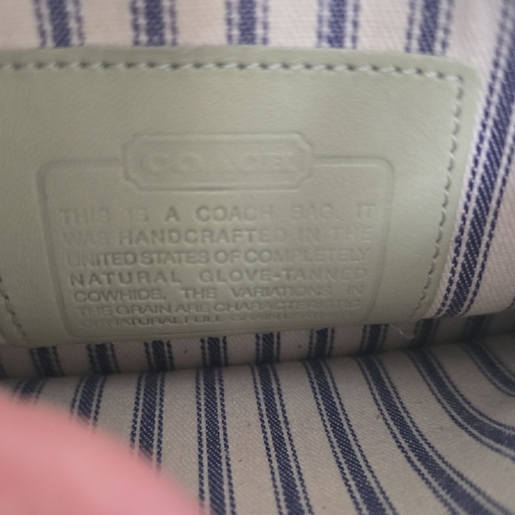 vintage Coach Light Green Leather Clutch - Picture 4 of 5